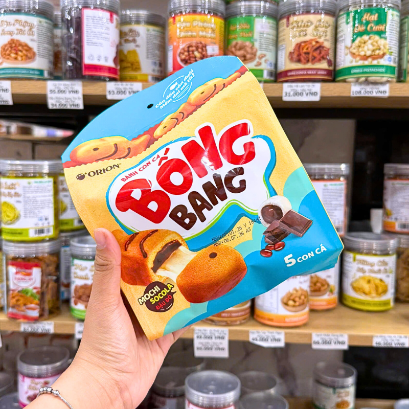 Bánh Con Cá Bống Bang Orion Mochi Socola Đậu Đỏ 145g