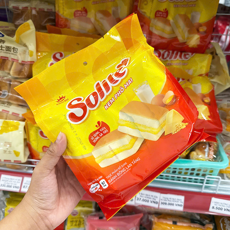 Bánh Bông Lan Tầng Kem Phô Mai Solite 115g (5 Gói x 23g)