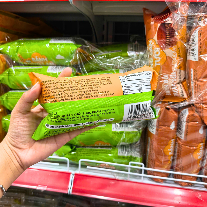 Thông tin sử dụng và bảo quản trên mặt sau bao bì