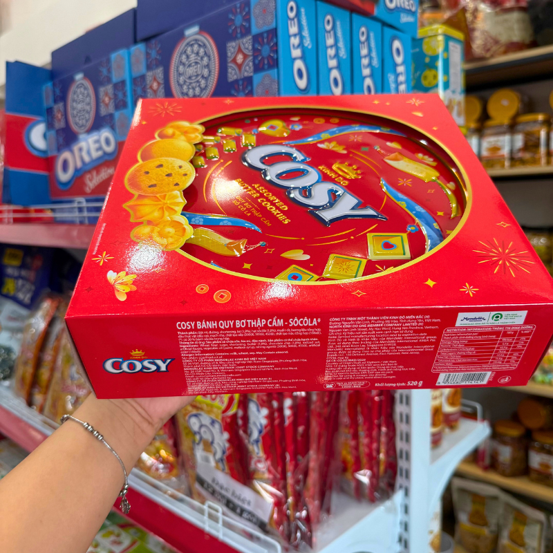 Bánh quy bơ thập cẩm socola Cosy Kinh Đô 520g kèm túi