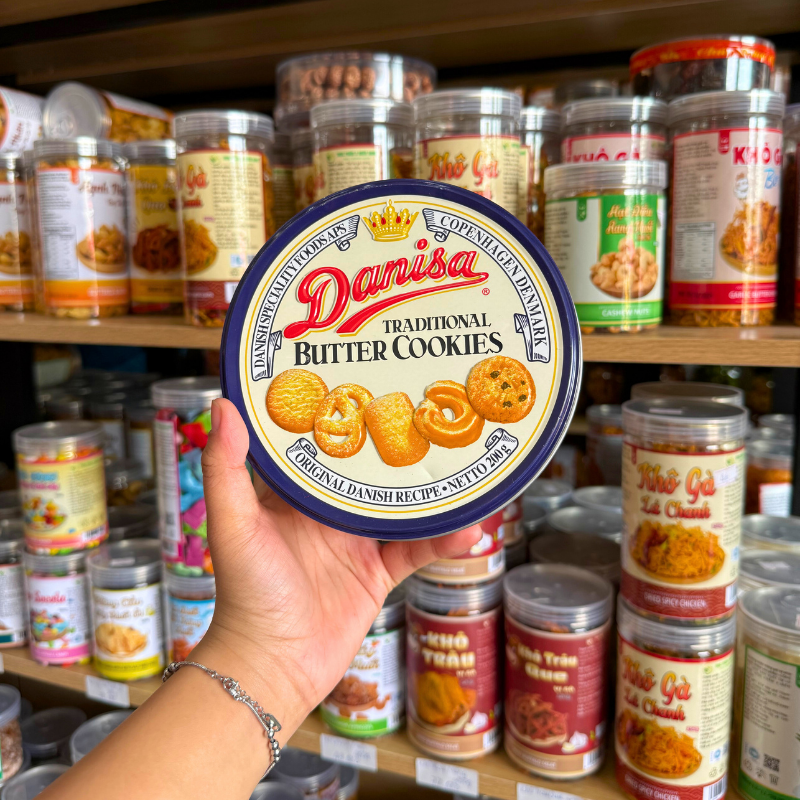 Bánh quy bơ Danisa Traditional Butter Cookies 200g hộp thiếc quà Tết