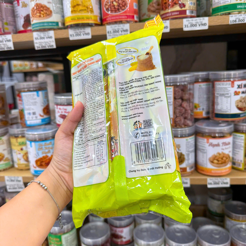 Bánh Gạo Cuộn Want Want Vị Bắp Thanh Ngọt 170g (17g x 10 Gói)