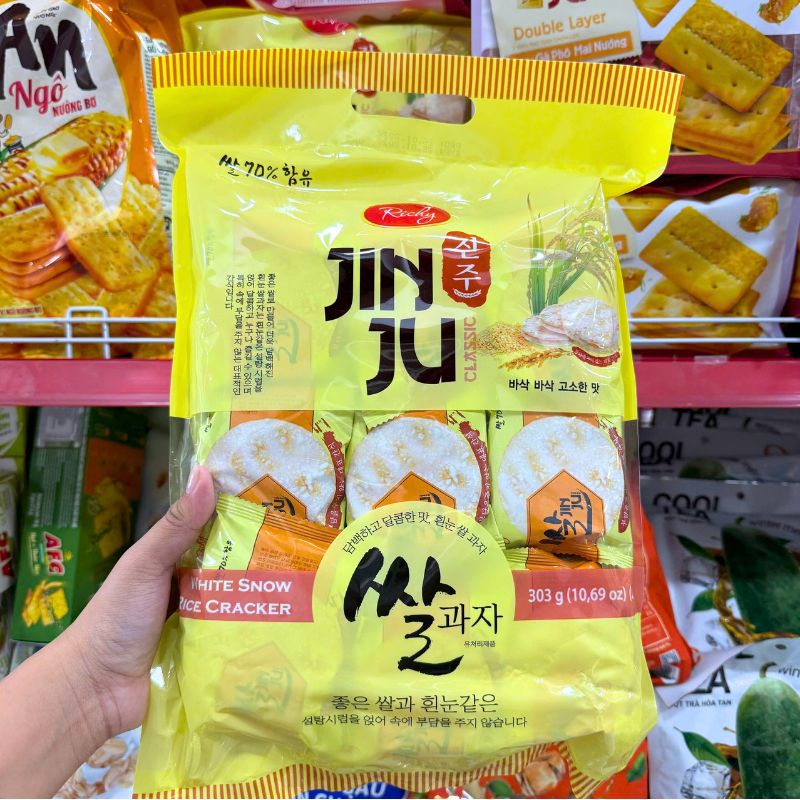 Mặt trước bao bì với thiết kế túi 303g nổi bật