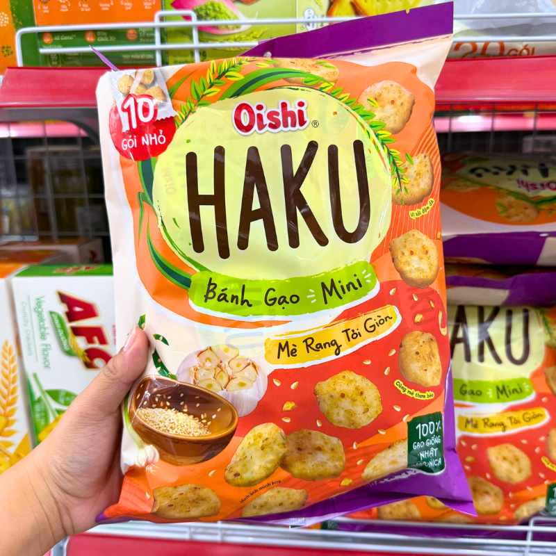 Mặt trước bao bì với quy cách 10 gói nhỏ bên trong