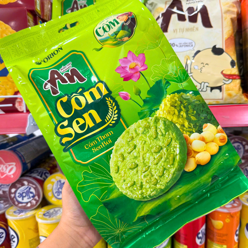 Bánh Gạo Nướng AN Cốm Sen Orion 168g