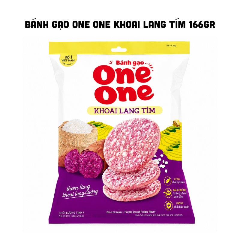 Bánh Gạo One One Khoai Lang Tím 166gr