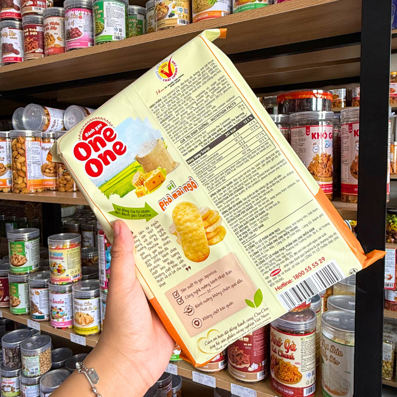 Bánh Gạo One One Vị Phô Mai Ngô 118g Bịch Màu Cam
