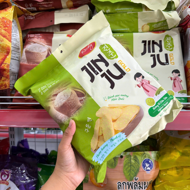 Bánh gạo Jinju Richy cốm sữa 145g