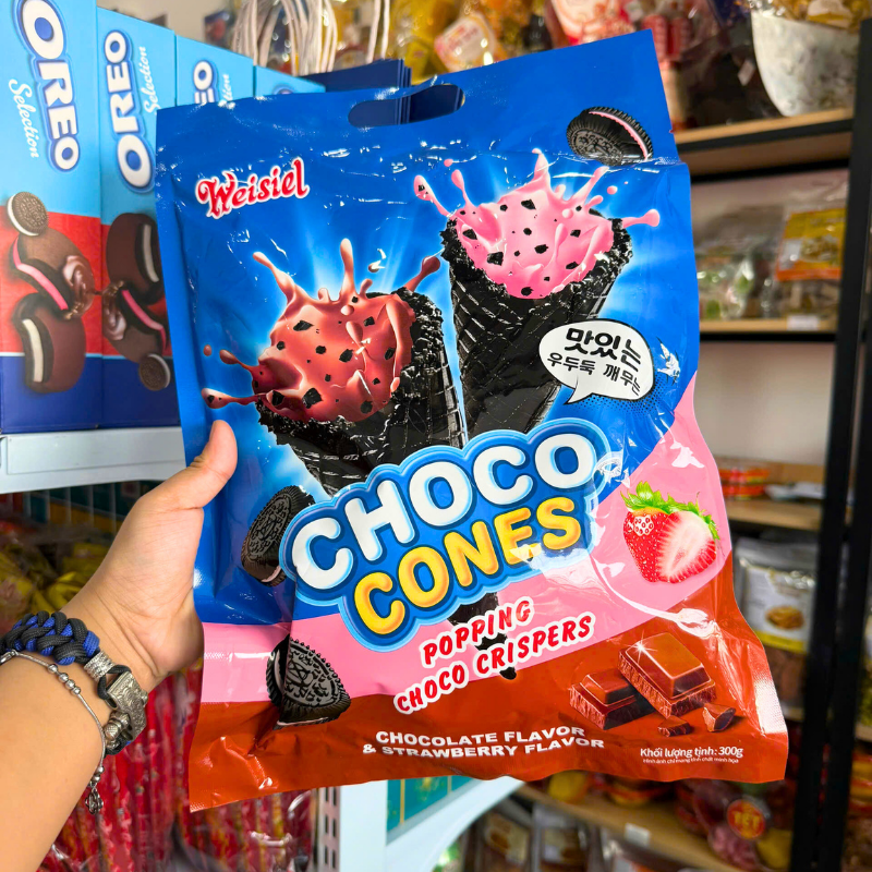 Khám phá Bánh Kem Ốc Quế WEISIEL (Hương Choco-Dâu) 300g thuộc nhóm Weisiel