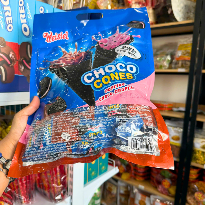 Bánh Kem Ốc Quế Weisiel Choco Cones Hương Choco-Dâu 300g
