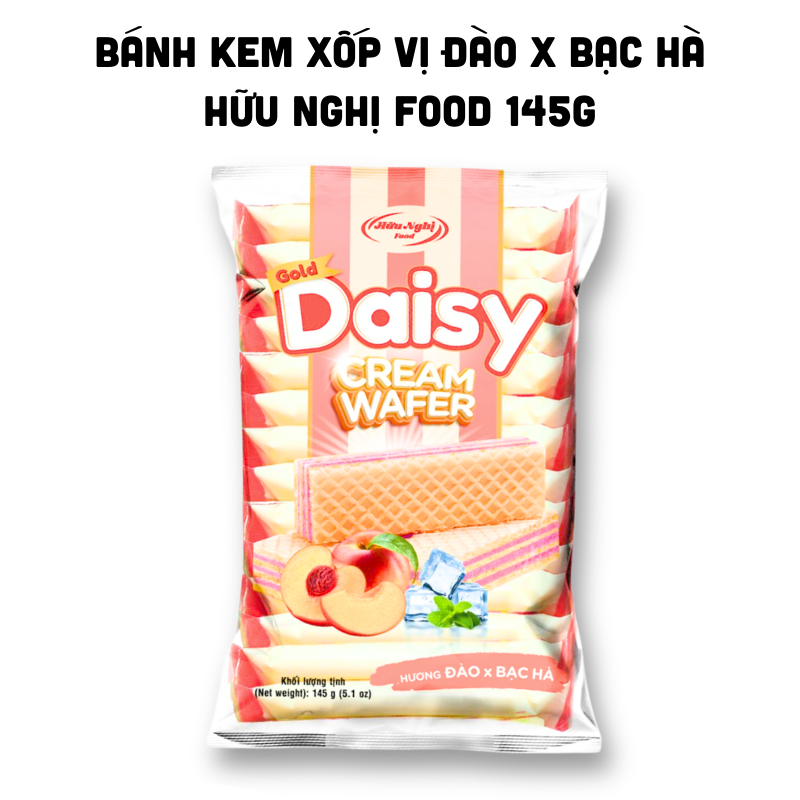 Bánh Kem Xốp Hữu Nghị Food Gold Daisy Hương Đào & Bạc Hà 145g