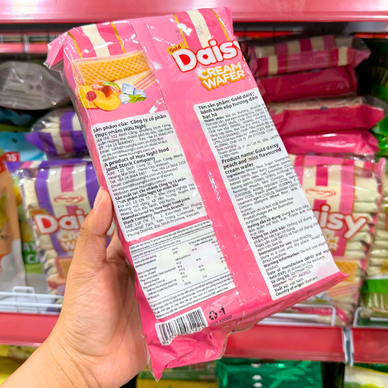 Thông tin thành phần và hướng dẫn trên mặt sau