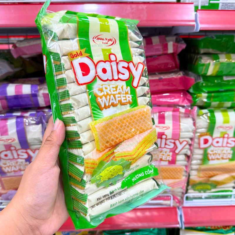 Túi bánh dạng gói, bên trong nhiều bánh nhỏ gói riêng