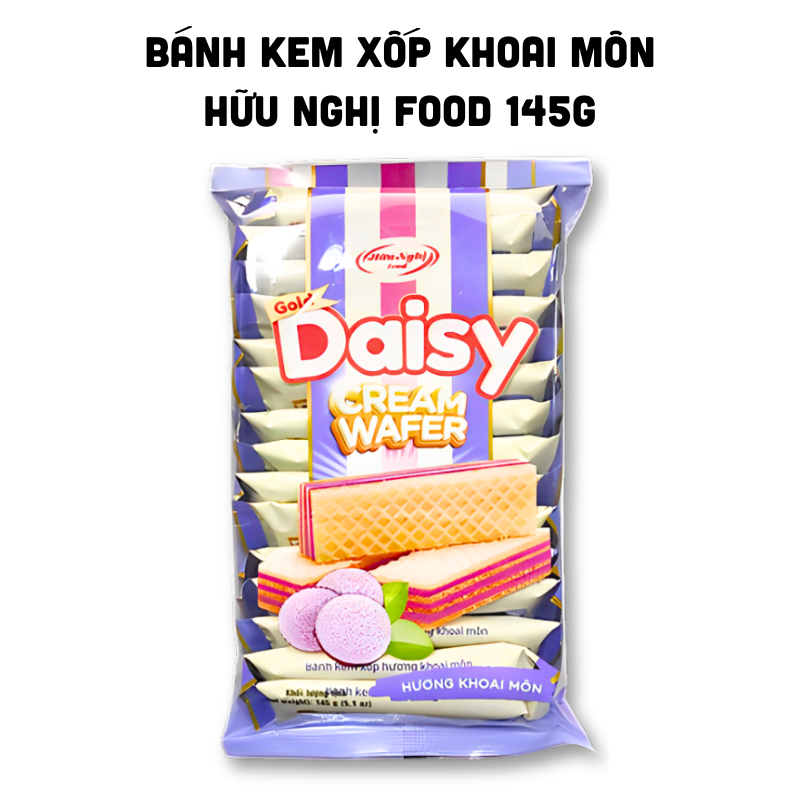 Bánh Kem Xốp Hữu Nghị Gold Daisy Hương Khoai Môn 145g