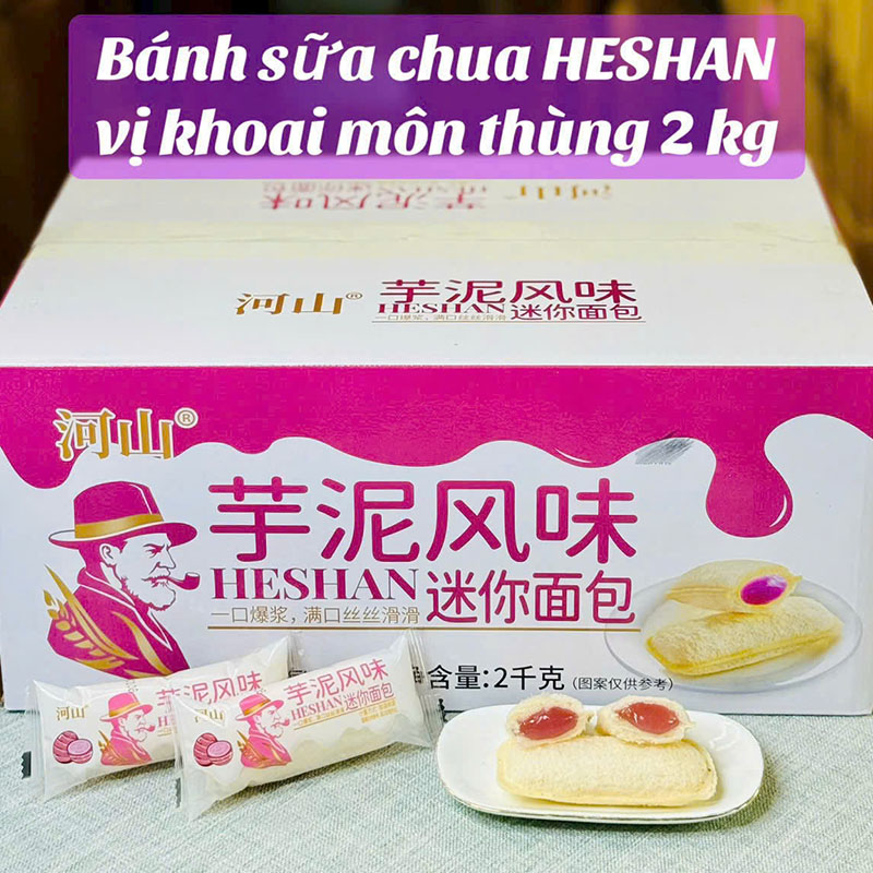 Khám phá Bánh Mì Sữa Chua HESHAN Vị Khoai Môn - Thùng 2kg thuộc nhóm HESHAN
