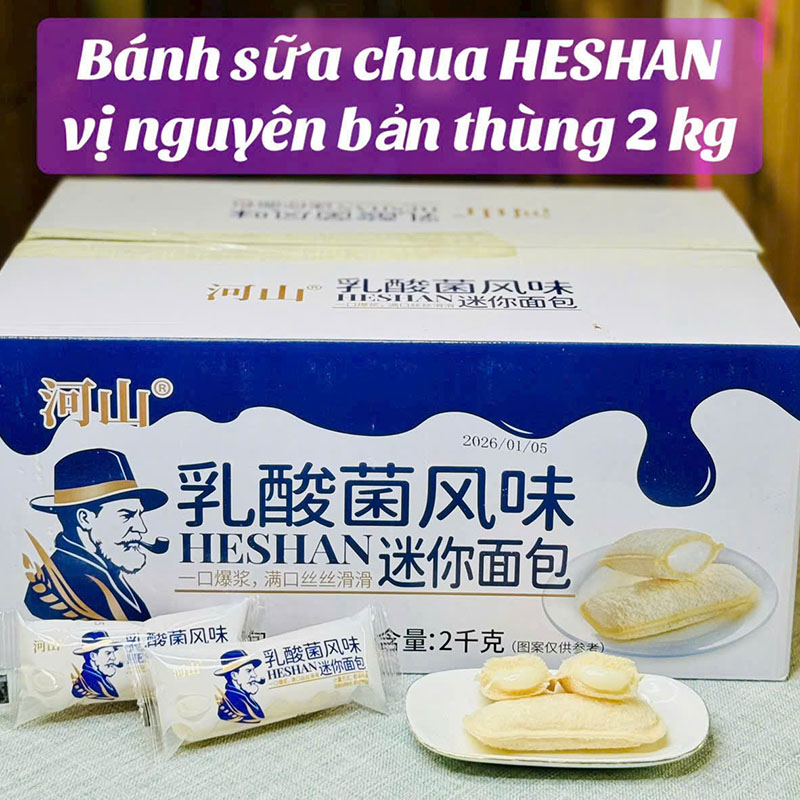 Bánh Mì Sữa Chua HESHAN Vị Nguyên Bản - Thùng 2kg phù hợp để tham khảo khi chọn HESHAN