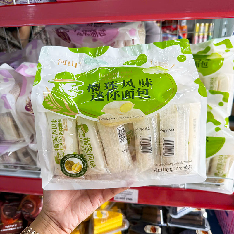 Mặt trước bao bì với thiết kế vị sầu riêng