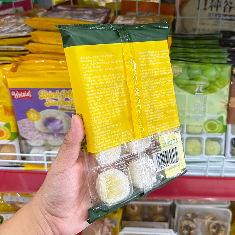 Bánh Mochi Phủ Dừa Weisiel Vị Sữa Sầu Riêng 180g