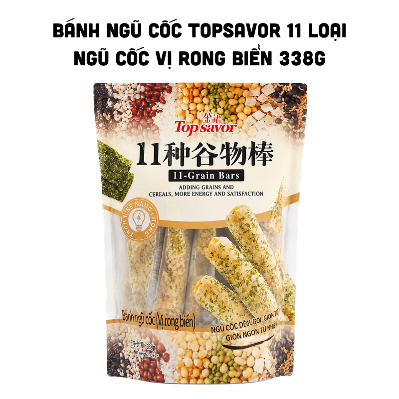 Bánh Ngũ Cốc Topsavor 11 Loại Ngũ Cốc Vị Rong Biển 338g