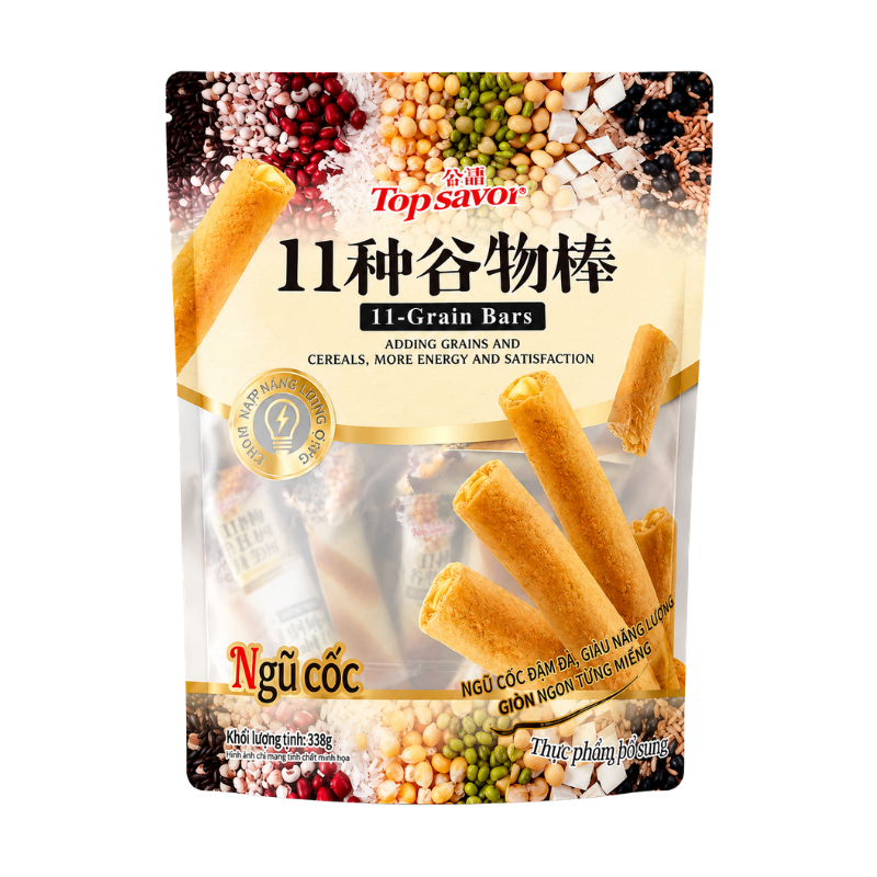 Bánh Ngũ Cốc Topsavor 11 Loại Ngũ Cốc Vị Truyền Thống 338g phù hợp để tham khảo khi chọn Topsavor