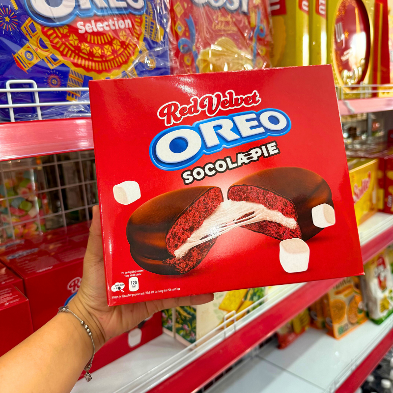 Khám phá Bánh Oreo Pie Socola Pie Nhung Đỏ - Bánh Kinh Đô Oreo Đỏ 336g (12 Gói x 28g) thuộc nhóm oreo