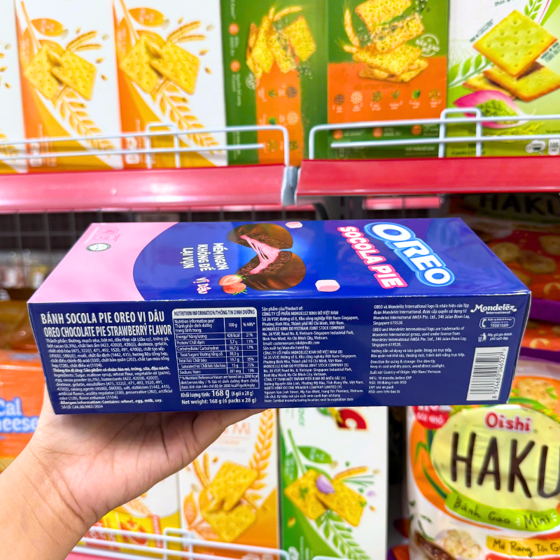 Mặt bên hộp thể hiện khối lượng tịnh và quy cách gói nhỏ