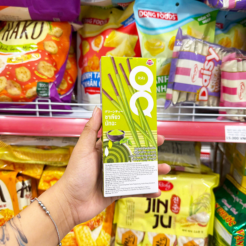 Bao bì sản phẩm với thông tin hương vị và khối lượng tịnh ở mặt hộp