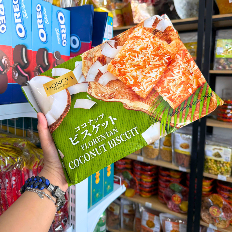 Bánh Quy Dừa Giòn Hongya Florentan Coconut Biscuit 256g