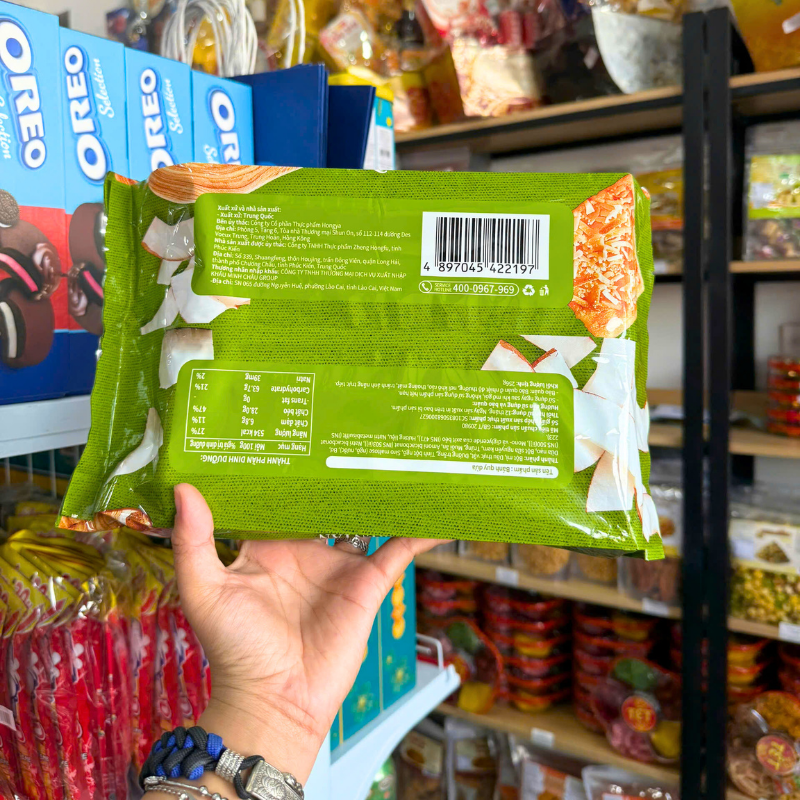 Mặt sau bao bì của sản phẩm gói 256g