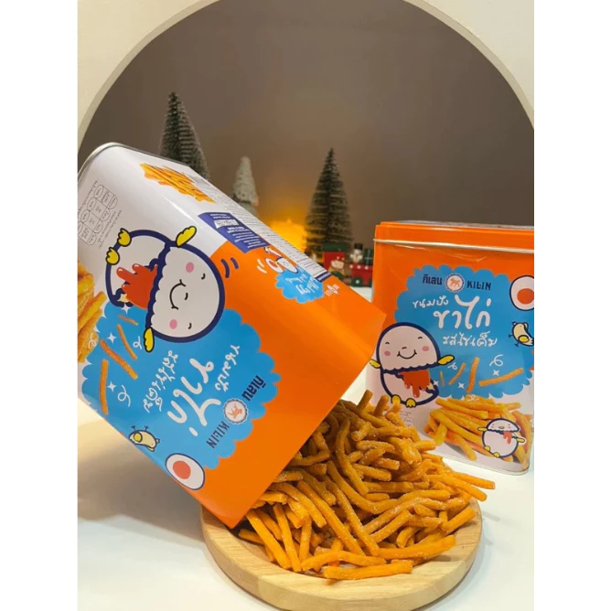 Bánh Quy Que Cọng Trứng KILIN Hộp Thiếc 400g - Hộp Cam Xanh
