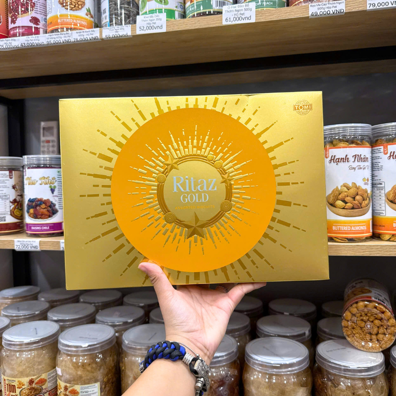 Bánh Quy RITAZ GOLD Mặt Trời Thập Cẩm 210g Hộp Giấy Màu Đỏ