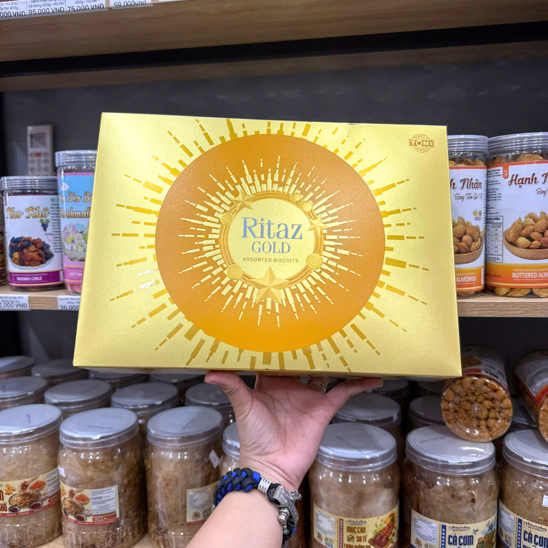 Bánh Quy RITAZ GOLD Mặt Trời Thập Cẩm 210g Hộp Giấy Màu Đỏ