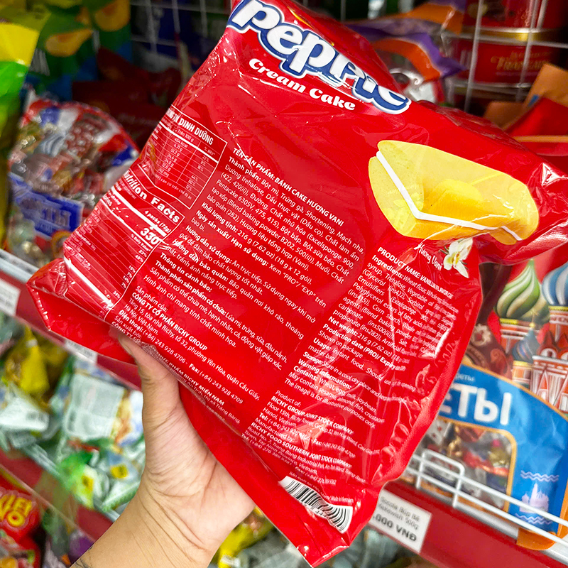 Thông tin thành phần và hướng dẫn trên mặt sau bao bì