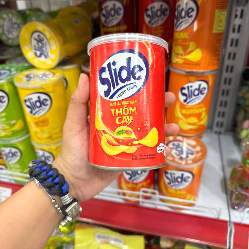 Bánh snack khoai tây lát Slide nhiều vị 60Gr hộp mini
