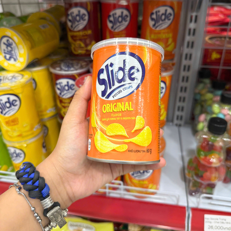 Bánh snack khoai tây lát Slide nhiều vị 60Gr hộp mini