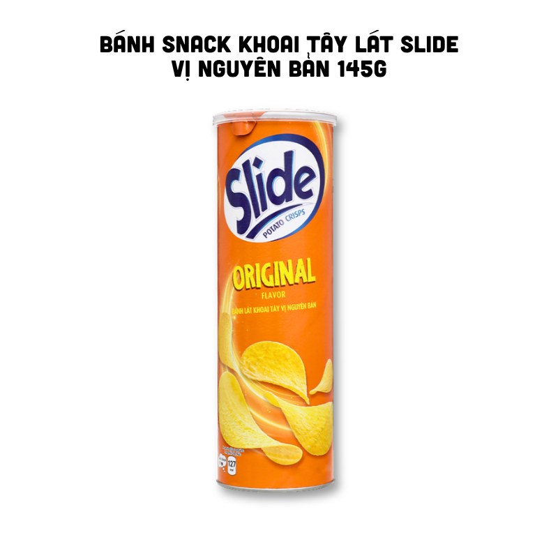 Bánh Snack Khoai Tây Lát Slide Vị Nguyên Bản Màu Cam 145Gr
