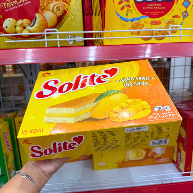 Bánh Solite Trứng Kem Vị Xoài - Bánh Kinh Đô Solite Xoài 238g (14 Gói x 17g) phù hợp để tham khảo khi chọn kinh đô