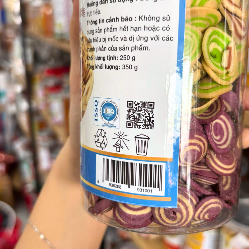 Bánh Tai Heo Mix 3 Vị Caramel, Khoai Môn, Trà Xanh 350g Hũ Pet