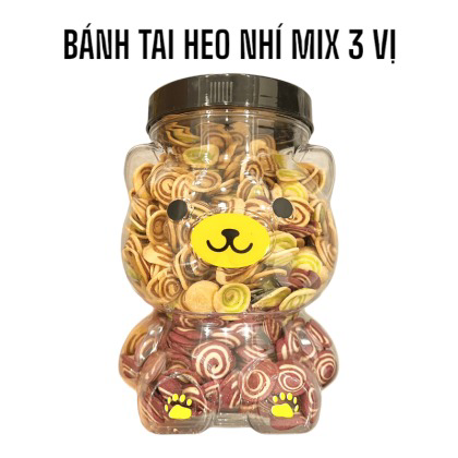 Bánh Tai Heo Mix 3 Vị Caramel Khoai Môn Trà Xanh 400g Hũ Gấu Lớn
