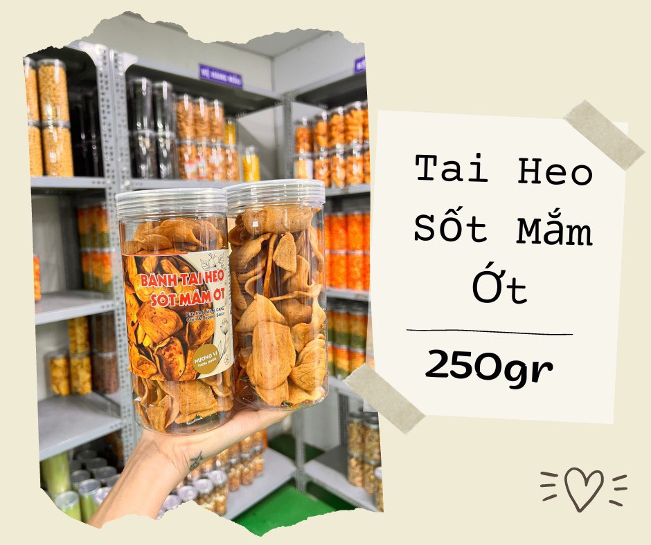 Bánh Tai Heo Mặn Sốt Mắm Ớt 250g Hộp