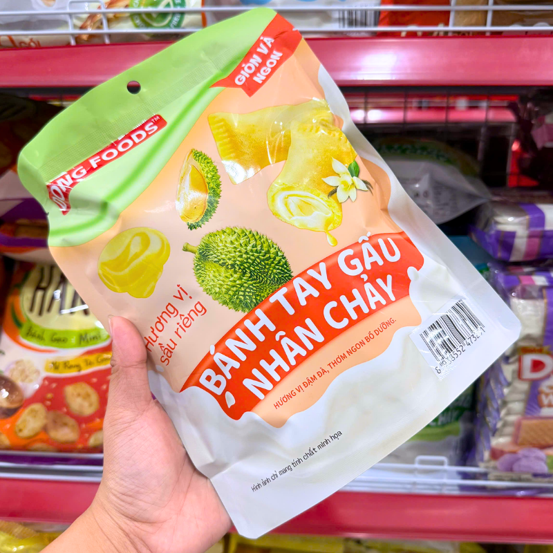 Bánh Tay Gấu Nhân Chảy Dong Foods Vị Sầu Riêng 120g
