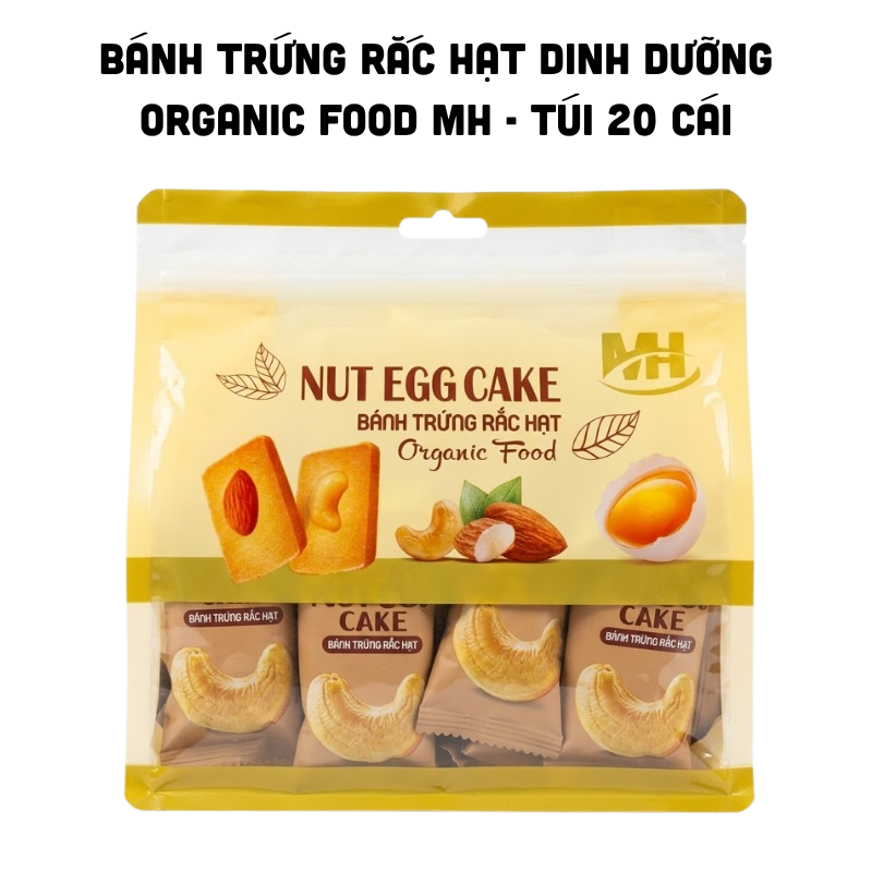 Bánh Trứng Rắc Hạt Dinh Dưỡng Organic Food MH - Túi 20 Cái