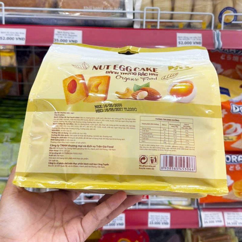 Bánh Trứng Rắc Hạt Dinh Dưỡng Organic Food MH - Túi 20 Cái