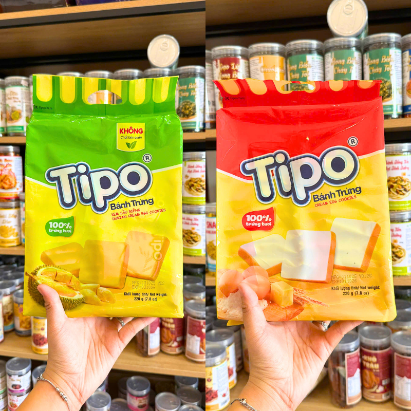 Bánh Trứng Tipo 220g - Vị Trứng, Kem Sầu Riêng