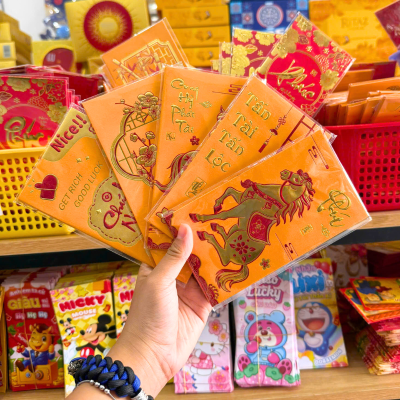 Các mẫu bao lì xì tông vàng thích hợp dùng dịp đầu năm
