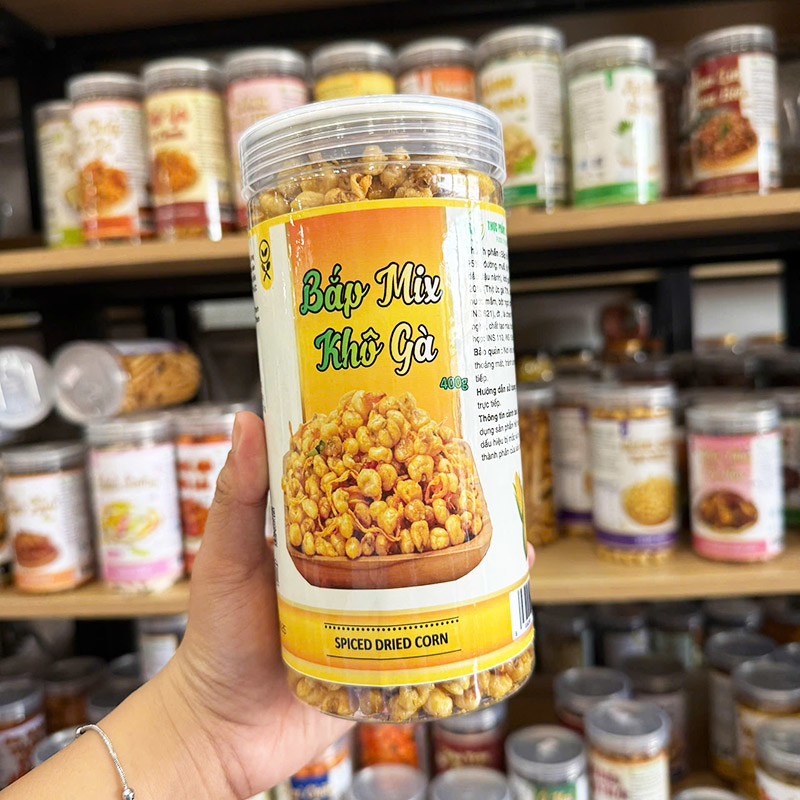 Bắp Giòn Gà Cay 400g Hộp Pet