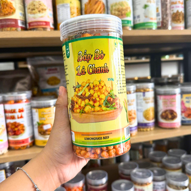 Mặt trước hộp với tên vị và quy cách 350g