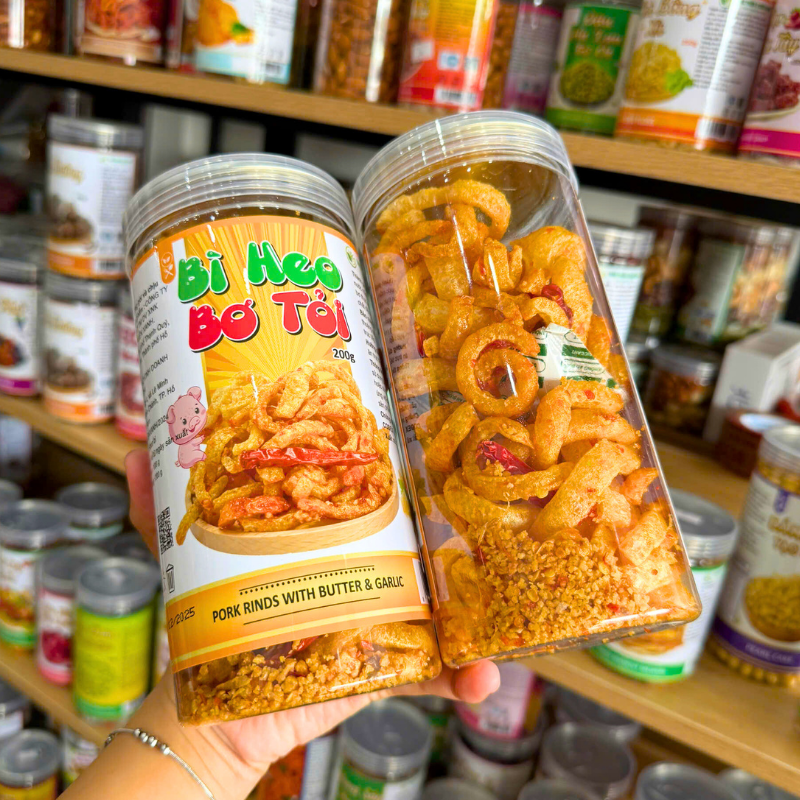 Bì Heo Bơ Tỏi Đậm Vị 200g Hộp Pet