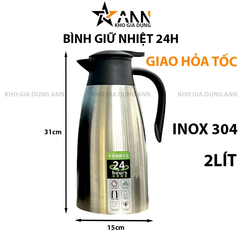 Bình Giữ Nhiệt Inox 2L 31x15cm