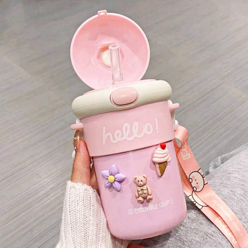 Bình Giữ Nhiệt Thủy Tinh Hello 400ml